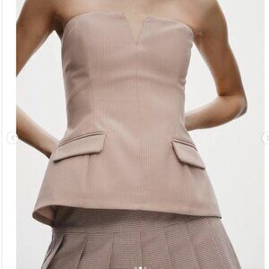 NWT ZARA STRAPLESS TOP PALE PINK